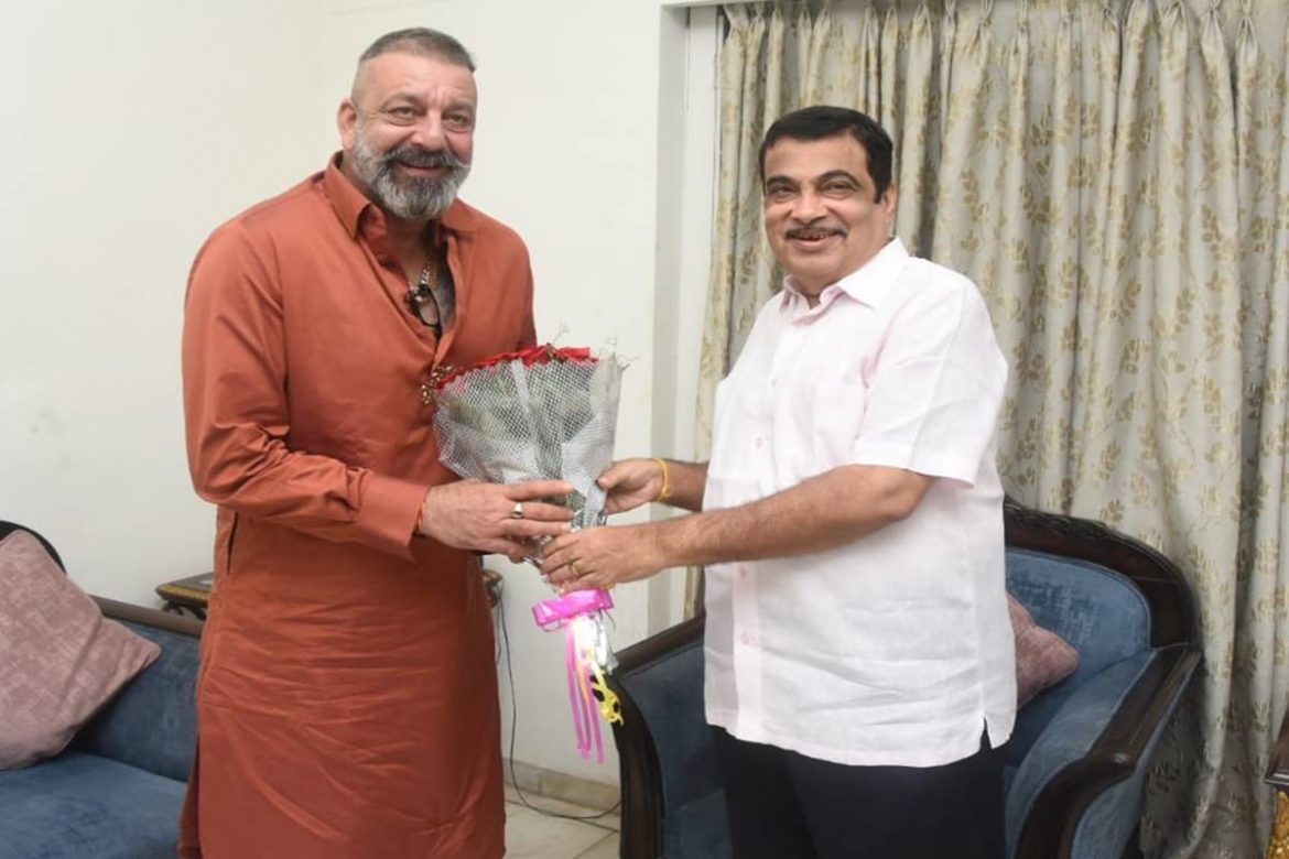 Actor Sanjay Dutt Visited Nitin Gadkari at His Residence in Nagpur