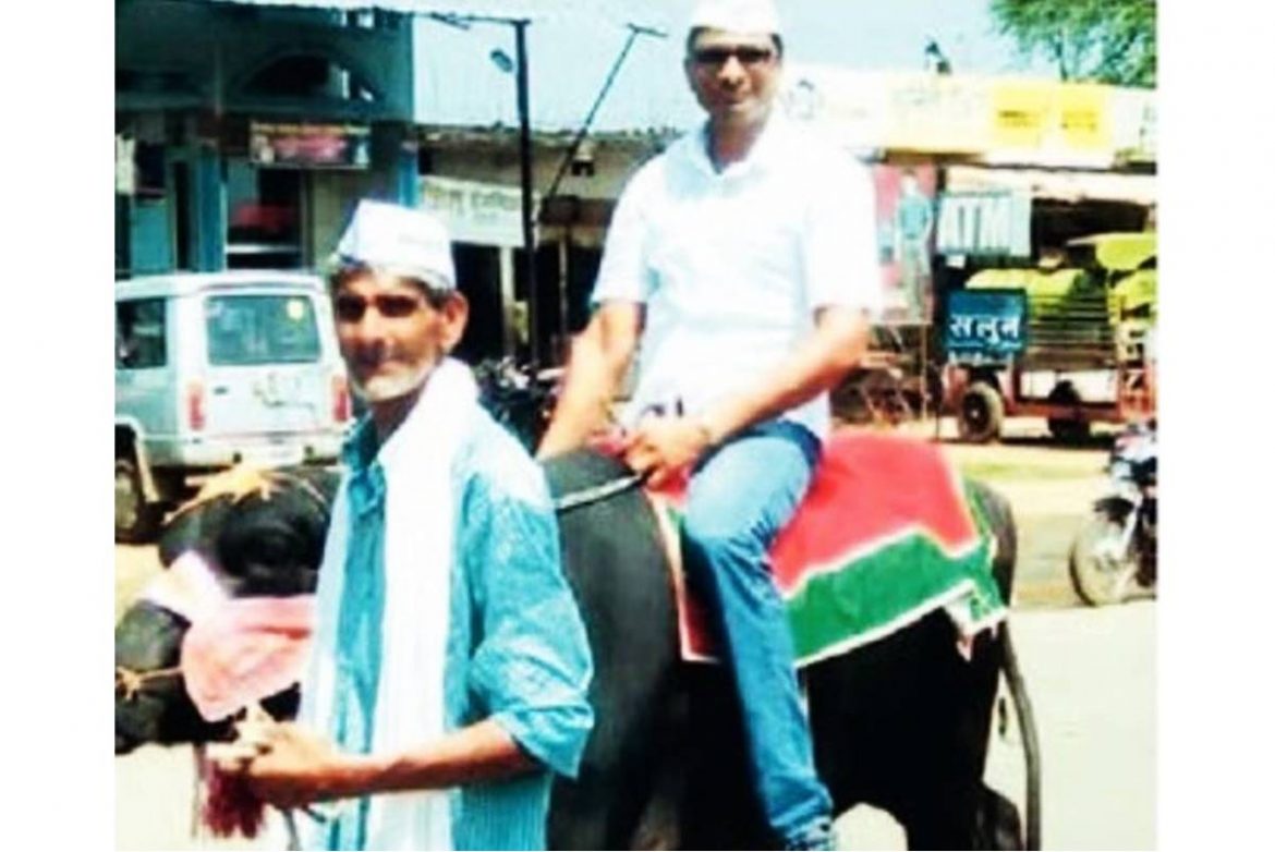 Candidate Takes Buffalo Ride to File Nomination | Nagpur City News
