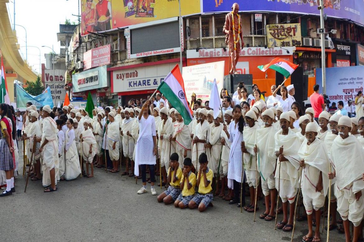 Students of Bhide Girl's School & SCZCC takes out rally at Gandhi Jayanti