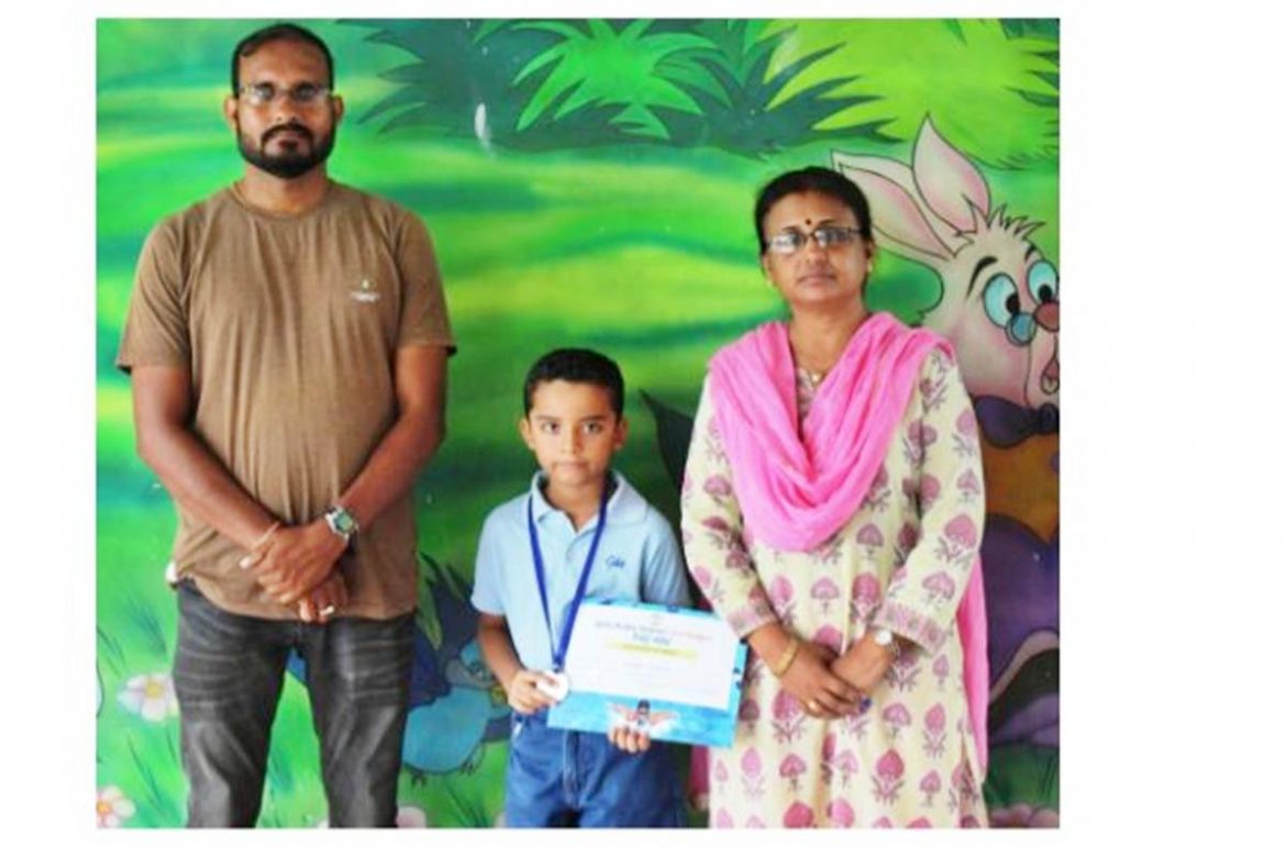 Young swimming champ of Centre Point School Wardhaman Nagar