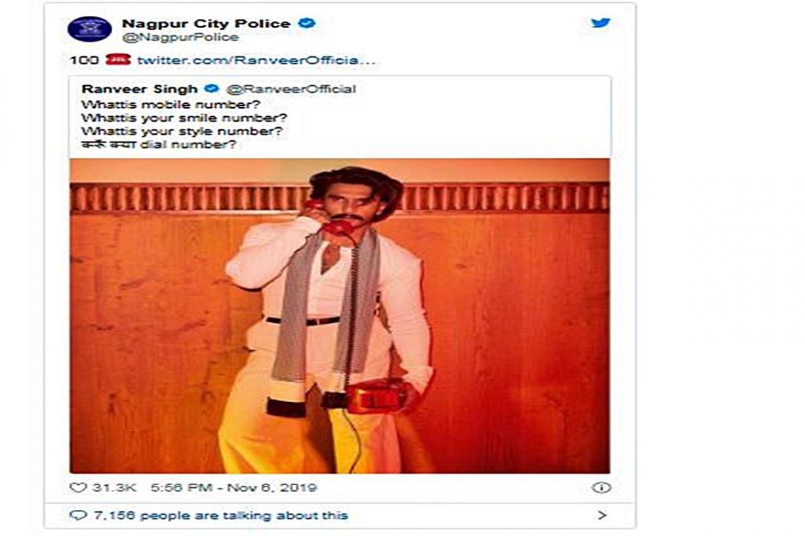 Nagpur Police Scores 100 After Replying to Ranveer Singh's Tweet