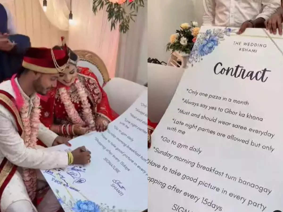 This unique contract between newly married couple is trending on social media, watch video
